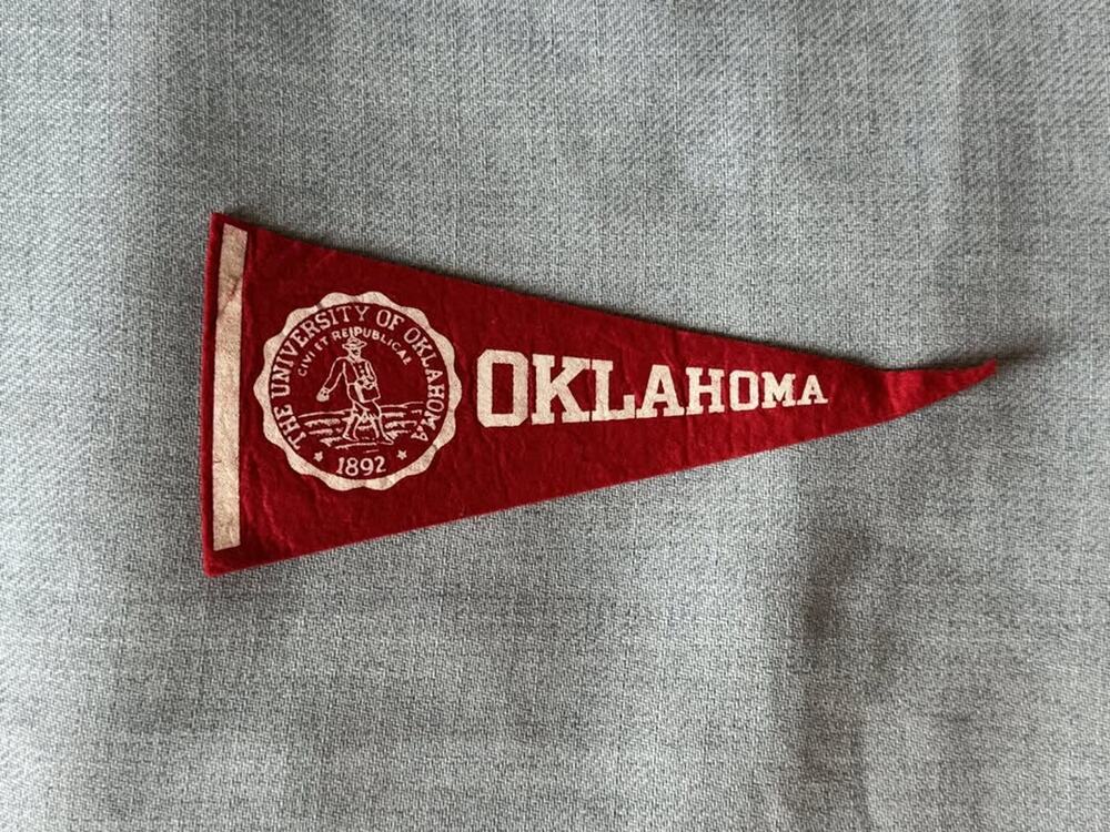 Vintage University of Oklahoma Mini Felt Pennant Sooners 1940s-60s